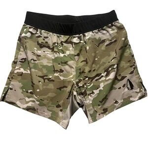 Tachuntfish Mens Multicam Camo Athletic Shorts XL Gym Workout Running Training